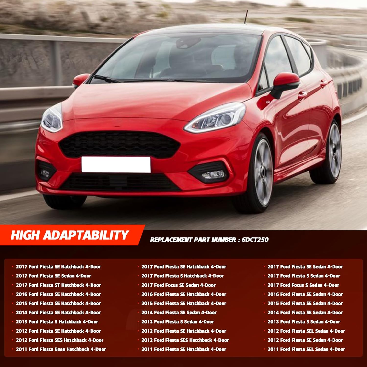 6DCT250 DPS6 Auto Transmission Clutch Kit with Clutch Release Fork Lever Compatible with 2013-2018 Ford Fiesta, 2012-2018 Focus, 2013-2017 EcoSport, 2012-2016 B-MAX, 2014-2016 C-MAX, 602000800
