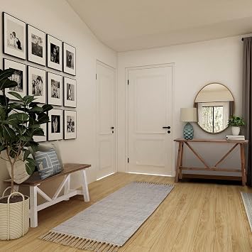 Wnutrees 43 Farmhouse Solid Wood Bench, Narrow Long Seat, White