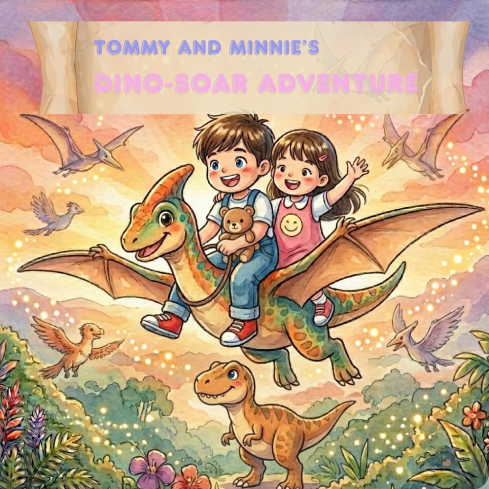 Tommy and Minnie’s Dino-Soar Adventure: A Watercolor Journey to the Land of Giants (Includes Educational Dinosaur Fact Sheet!)
