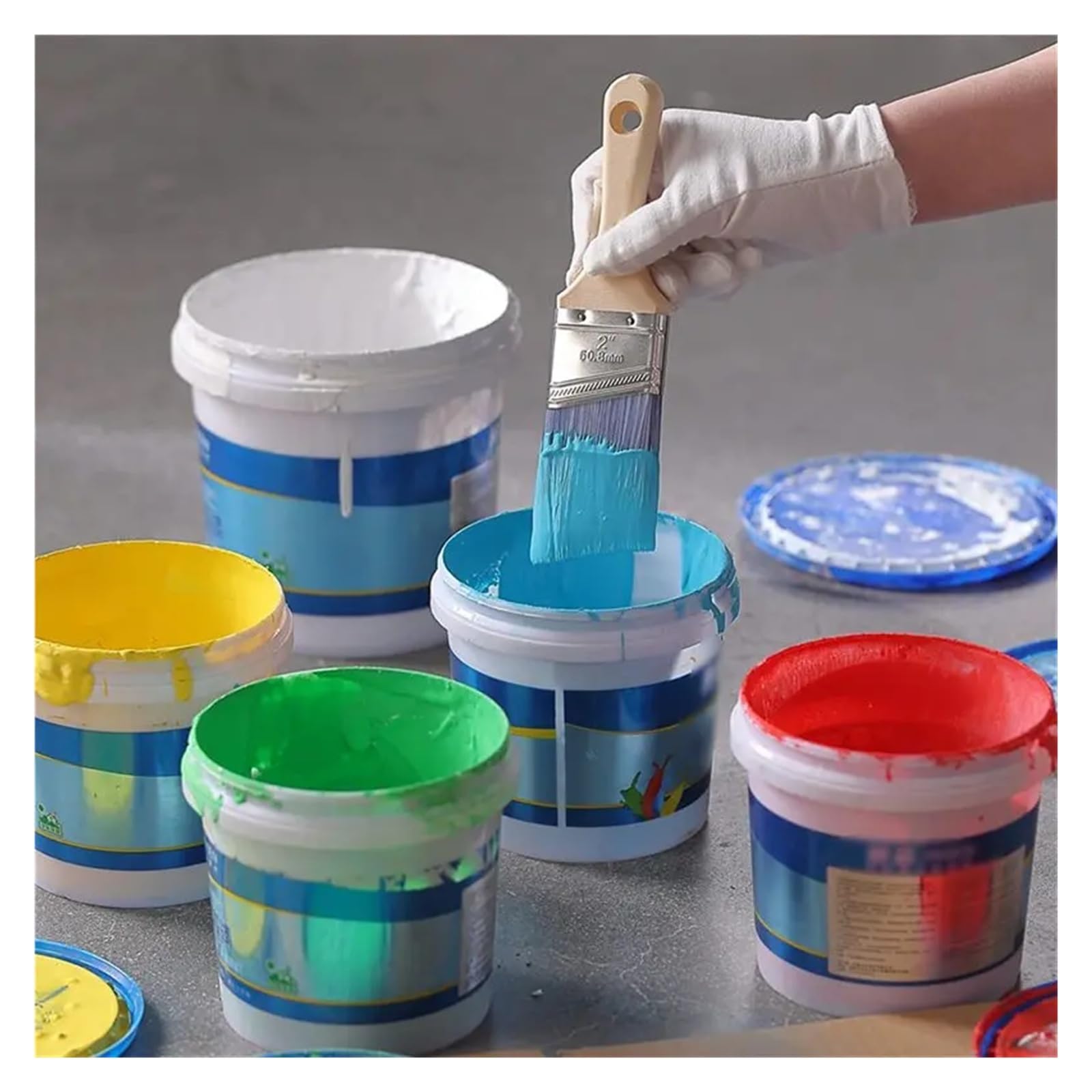 Lot de 12 pinceaux de peinture murale et fourrure de qualité supérieure pour projets de bricolage à la maison, faciles à utiliser, parfaits pour les travaux lisses et les travaux de détail