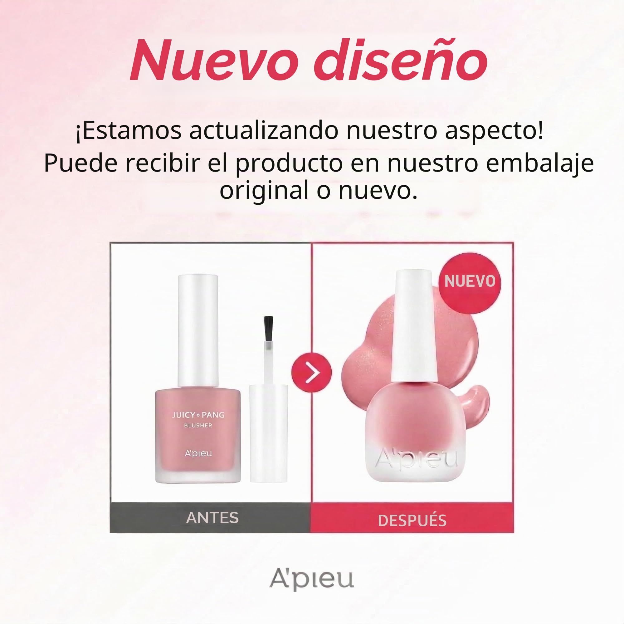 A'PIEU JUICY-PANG Water Blusher (RD01 - Popping Cherry) Rubor líquido coreano para mejillas K Beauty Makeup