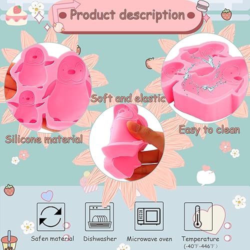 Miniatura 6 de Moldes de silicona de pingüinos grandes de lujo, decoración de pasteles familiares de pingüinos, molde de fondant, para cupcakes, magdalenas de