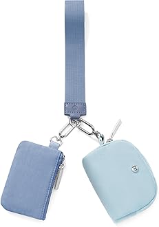 Mini Zip Around Wristlet Wallets for Women -KeyChain Wallet with Detachable Dual Pouch Wristlet -Key Chain Coin Purse Small Wallets