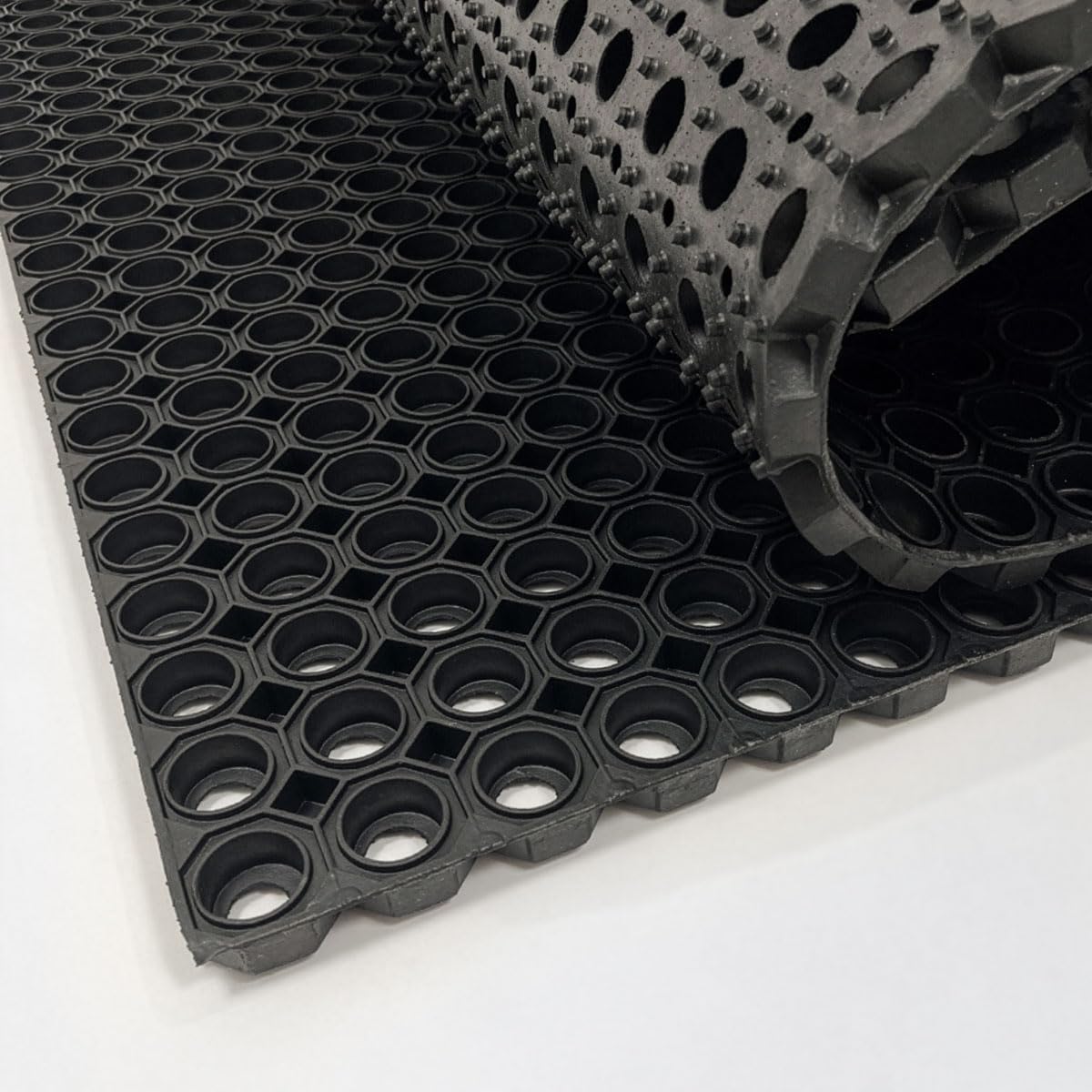 Pavimento alveolar de Base Abierta (autodrenante) - 150 cm x 100 cm x 23 mm - Caucho Negro