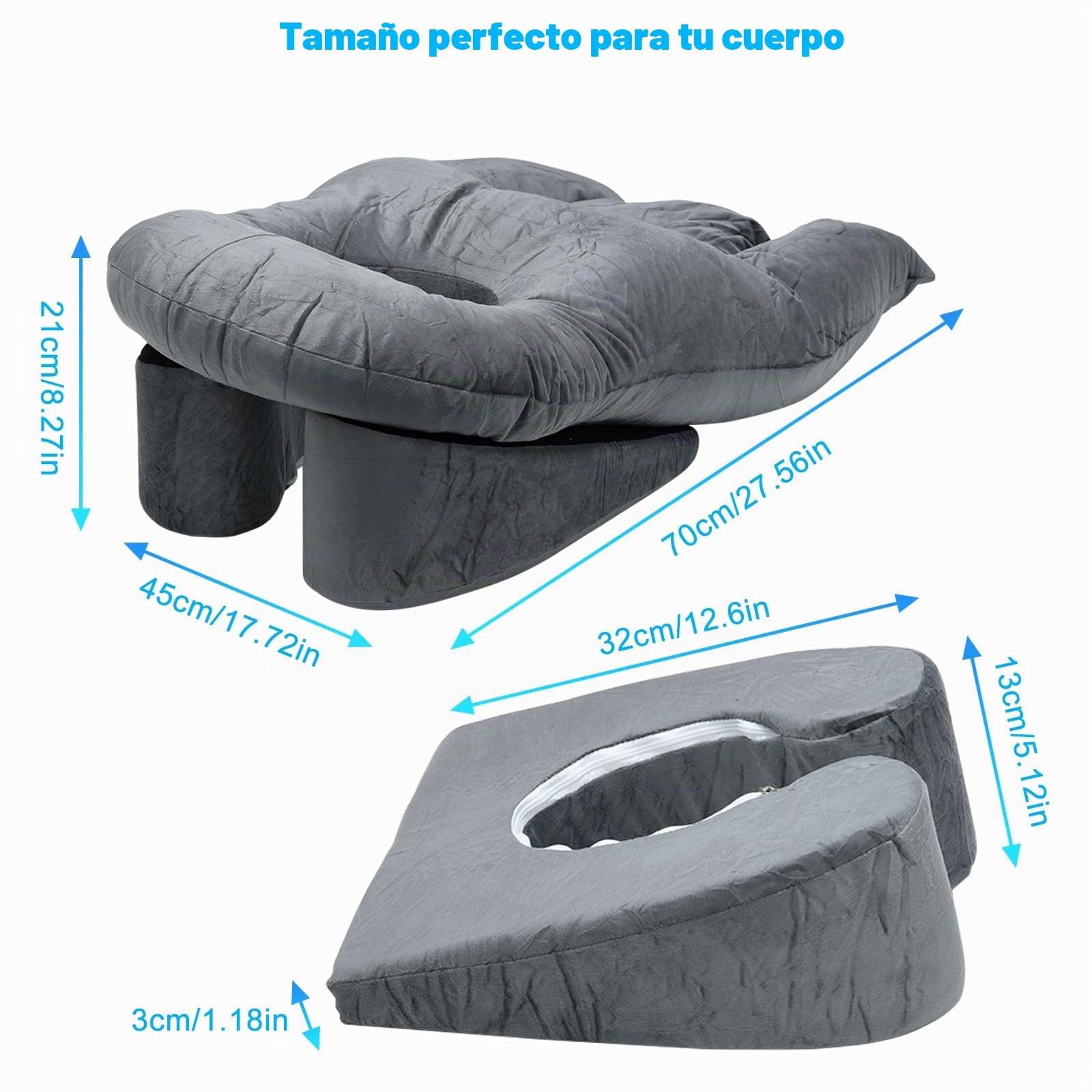 Almohada facial para dormir después de una cirugía ocular, almohada boca abajo con orificio para dormir después de una cirugía ocular, reposacabezas de masaje para el hogar, equipo de recuperación