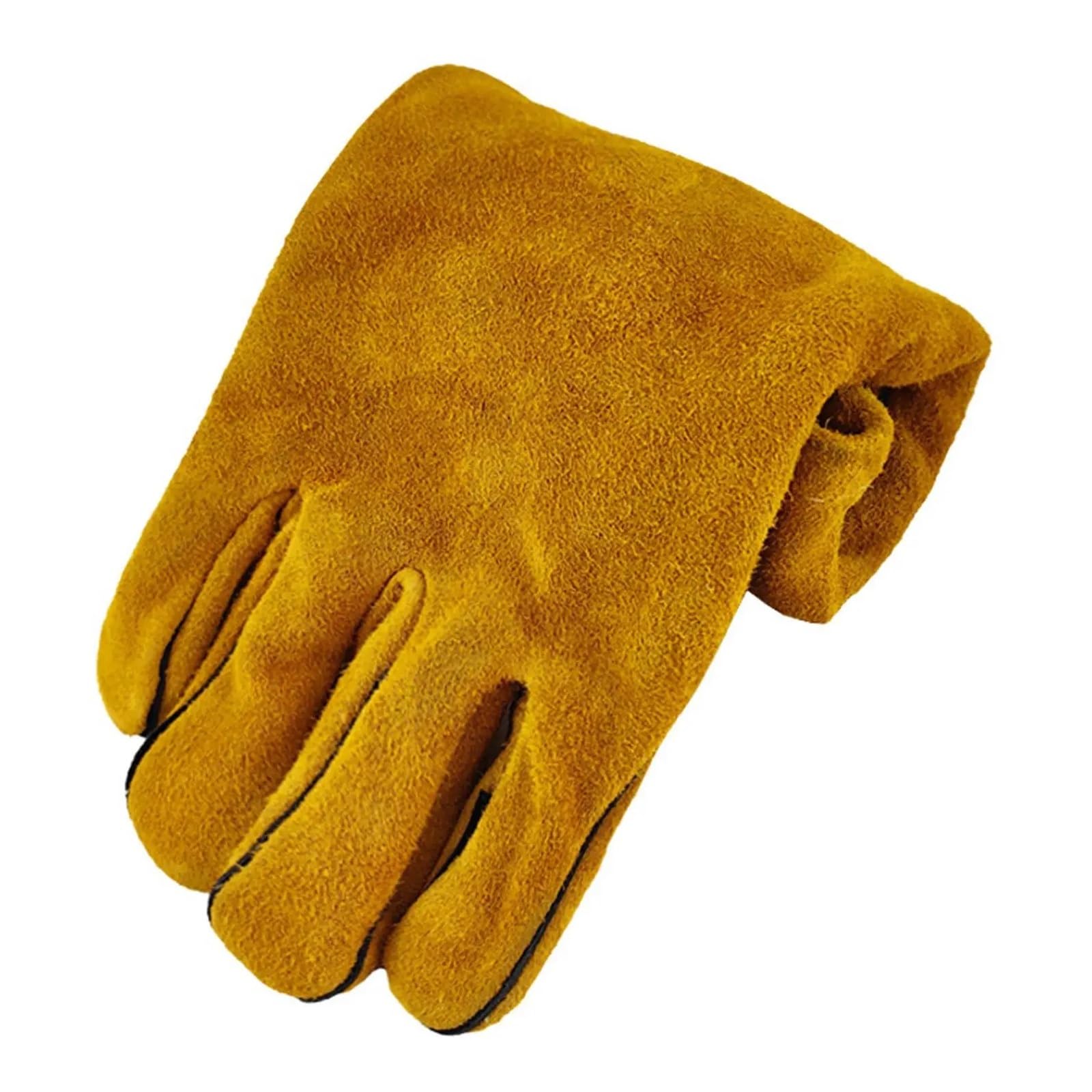 Cowhide Flame-retardant Welding Work Gloves Heat-proof Metal Welding Protector Yellow Gloves Soldering Welding Gloves Tools