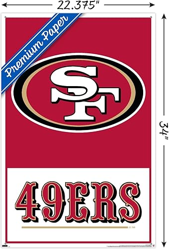 Miniatura 3 de NFL San Francisco 49ers - Póster de pared con logotipo 21 y chinchetas
