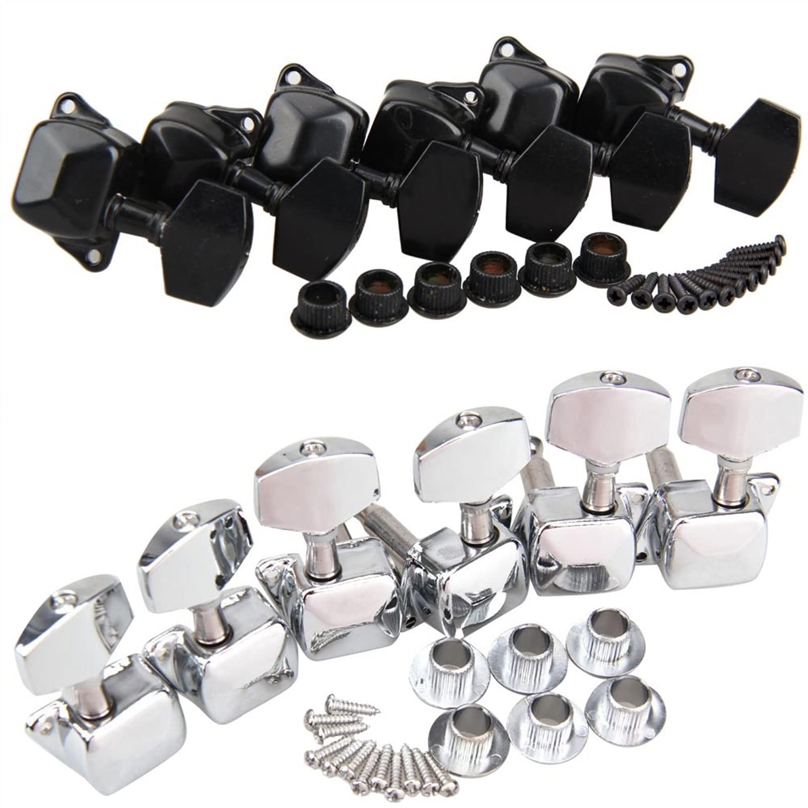 Tuner Mechaniken Knöpfe Gitarre 2 Farben 3x3 Semiklosed Tuning Pegs Machine Heads Für Gitarrenzubehör