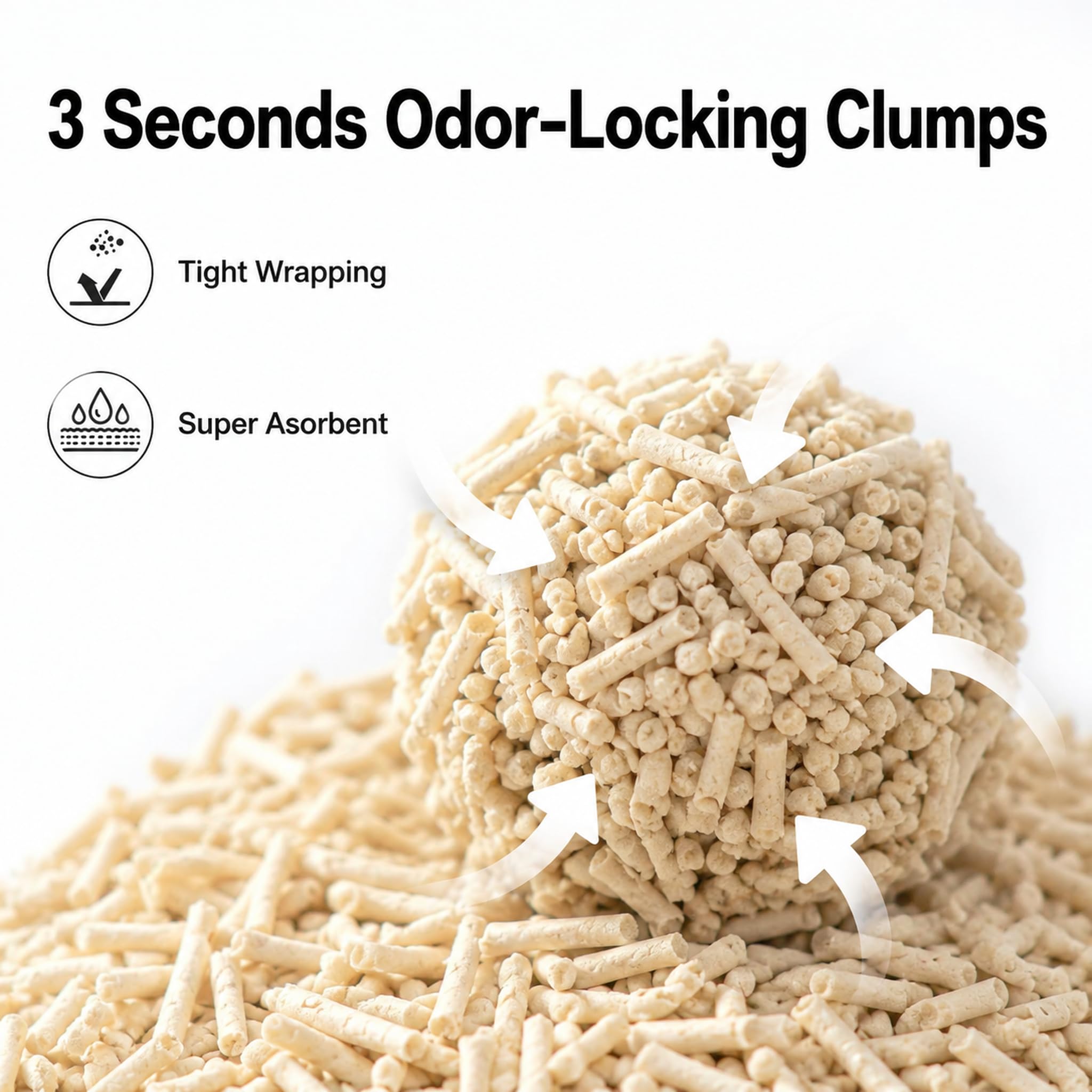 Arena para gatos de tofu de 10.2 kg (2.5 kg x 4 bolsas) aglutinación rápida, sin polvo, materias primas 100% naturales, aglomerante, desechable, ultra absorbente y de secado rápido