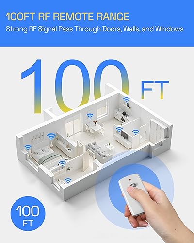 Miniatura 2 de HBN Enchufe de control remoto, interruptor de luz remoto, interruptor de salida inalámbrico, interruptor de encendido y apagado para luz de Navidad