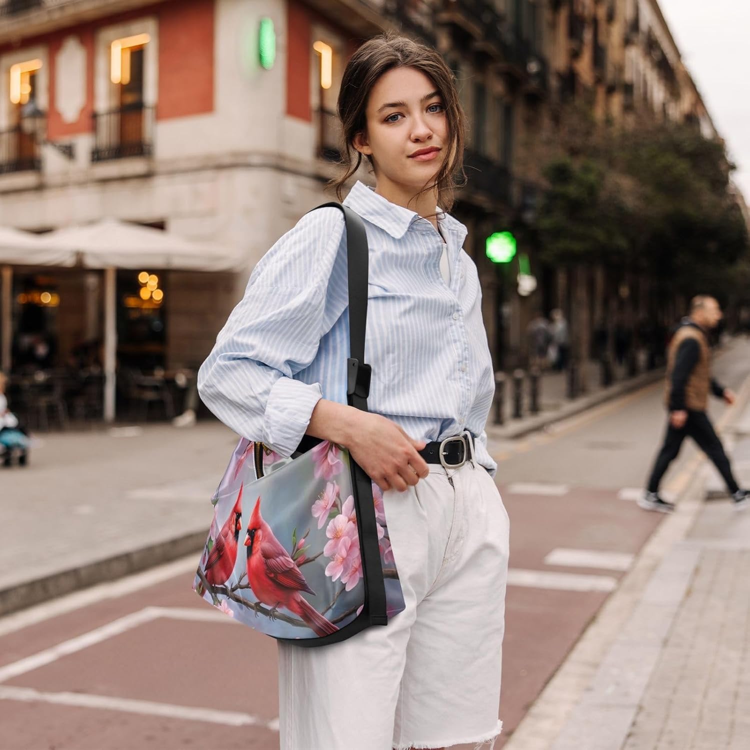 Kigai Cardinal Bird Pattern Crossbody Bag Hobo Handbag Purse Fashion PU Leather Shoulder Bags for Women