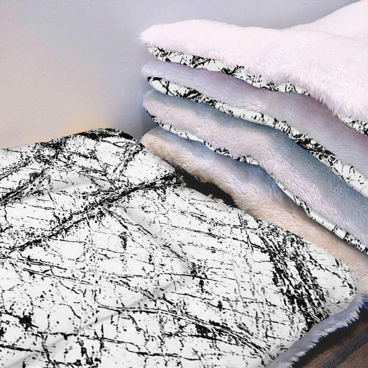 review Grey White Soft Warm Pet Blanket Cat Blanket Murky Marble Rock Motifs Abstract for Dog Bed Kennel Crate Car Seat Furniture Couch Sofa Abstract 22