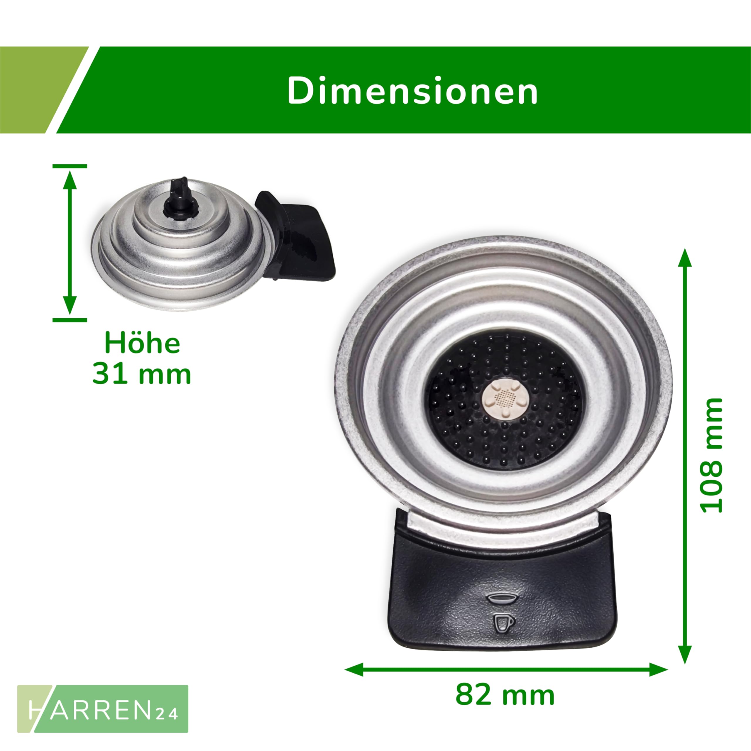 Padhalter CRP100/01 für 1 Tasse kompatibel mit Philips Senseo Kaffeepadmaschine Viva Cafe, Latte Select, Cappuccino Select, Latte Duo, Quadrante, Twist