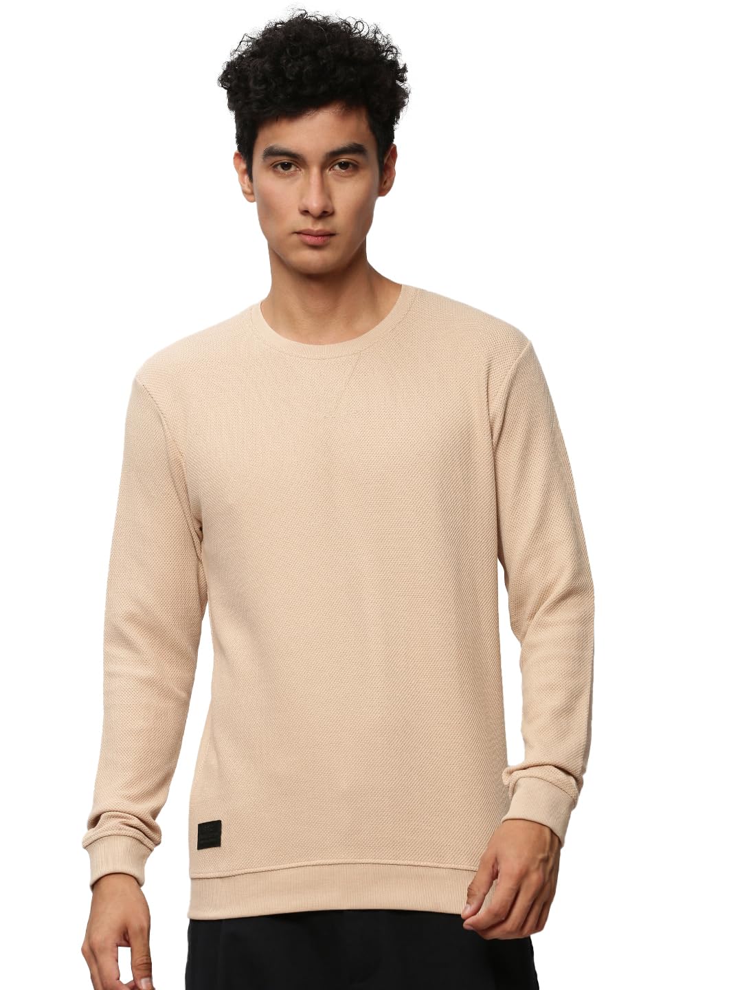 showoffff Men Self Design Pullover Sweatshirt | Round Neck Full Sleeves Cotton Sweatshirt's for Mens | Slim Fit Regular Length Sweatshirts for Men's-picture-16