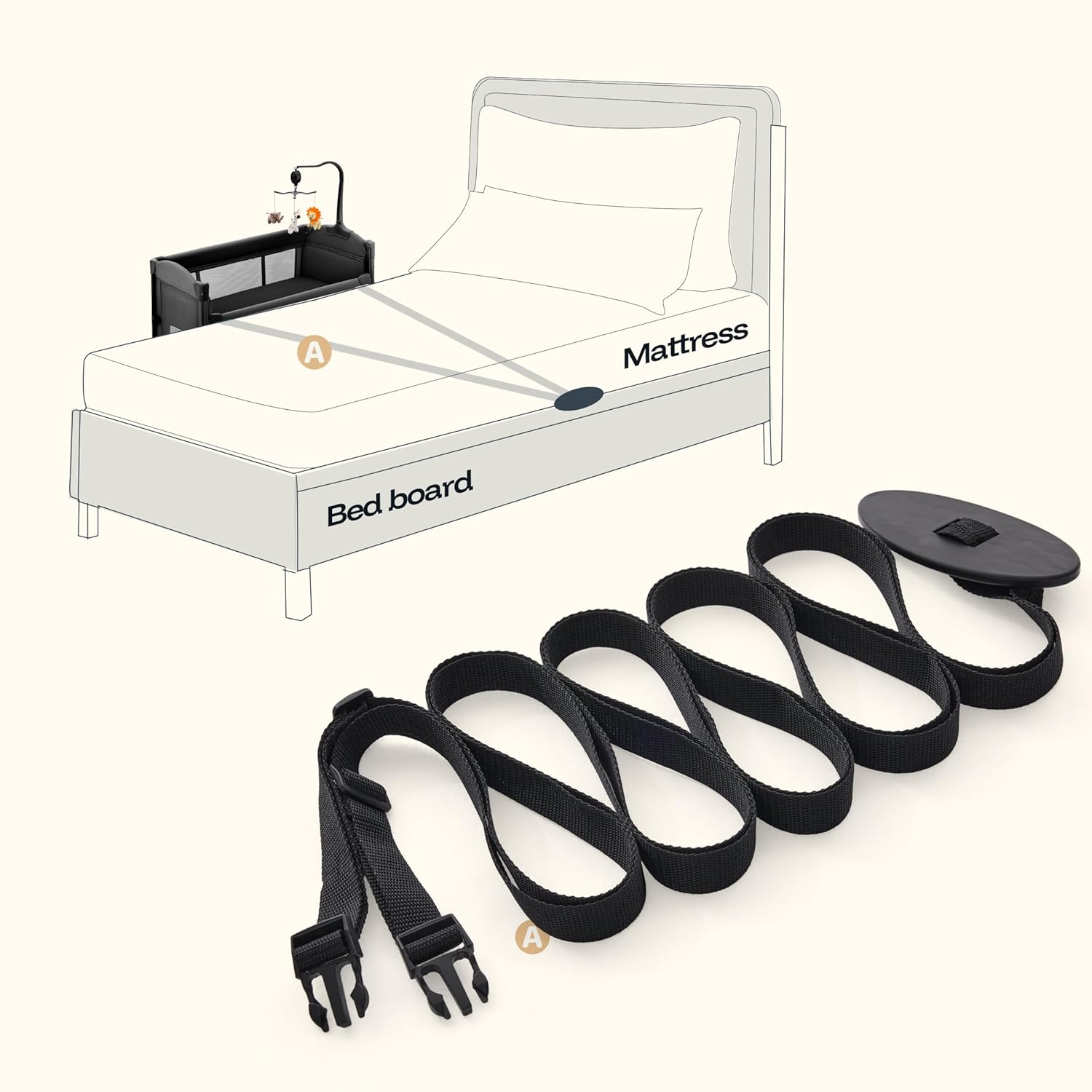 HARPPA Pack and Play 6 in 1, Portable Baby Playard for Travel, Baby Bassinet Bedside Sleeper with Mattress, Rolling Bassinet for Infant, Pack n Play with Changing Table, Bed Crib(Black)