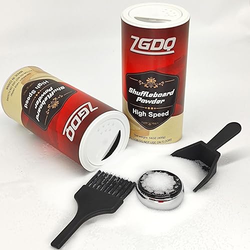 Miniatura 5 de Juego de discos de tejo con cera de arena de tejo, juego de mini discos de tejo con 2 latas de polvo de cera de tejo y mini cepillo adecuado