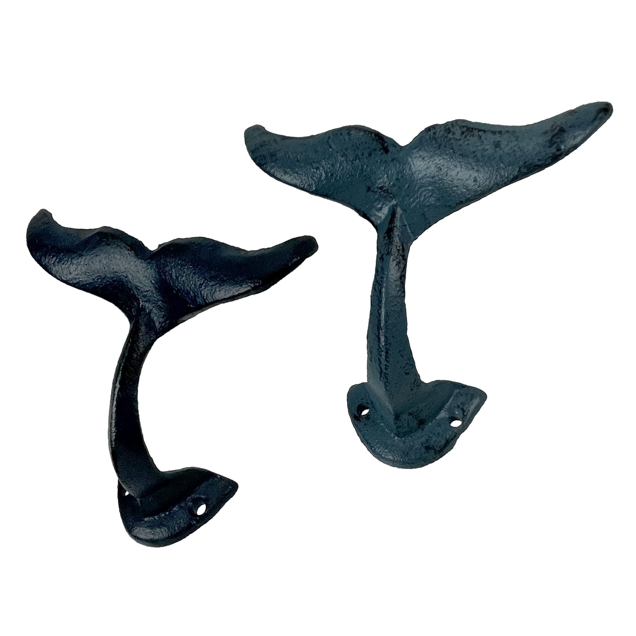 Zeckos Lot de 4 crochets muraux colorés en forme de queue de baleine en fonte