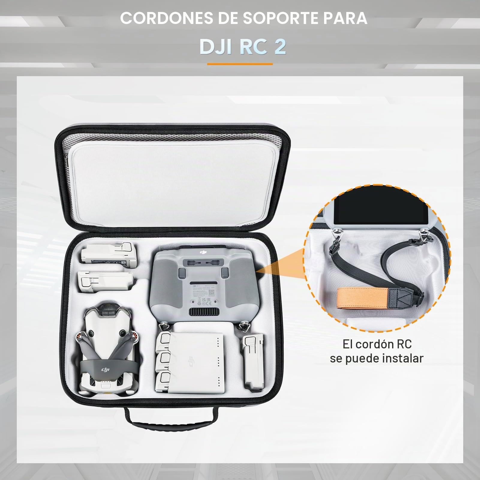 Lykus Spartan MM400 Funda/Bolso/Case para dji Mini 4 Pro/Mini 3/Pro, Compatible con hasta 7 baterías y Correa RC [Solo Funda]