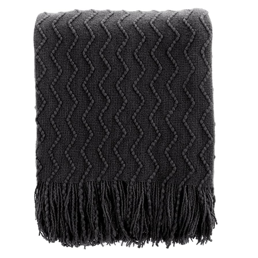 Amazon.com: BATTILO HOME Black Throw Blanket for Couch, Boho