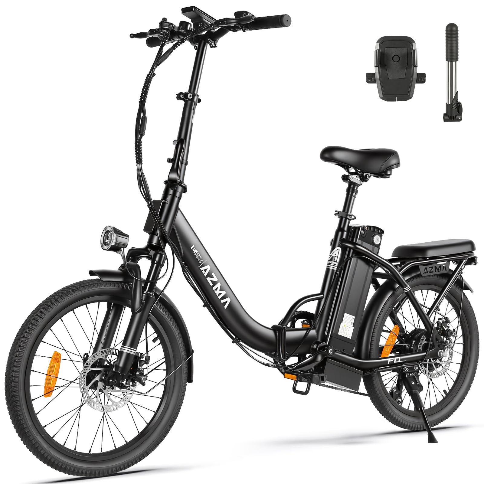 AZMA Bici Elettrica Pieghevole,20" Bici Elettrica Uomo Donna da 36V 20.8Ah/15Ah Batteria Rimovibile,7-Gang Ebike da per MTB