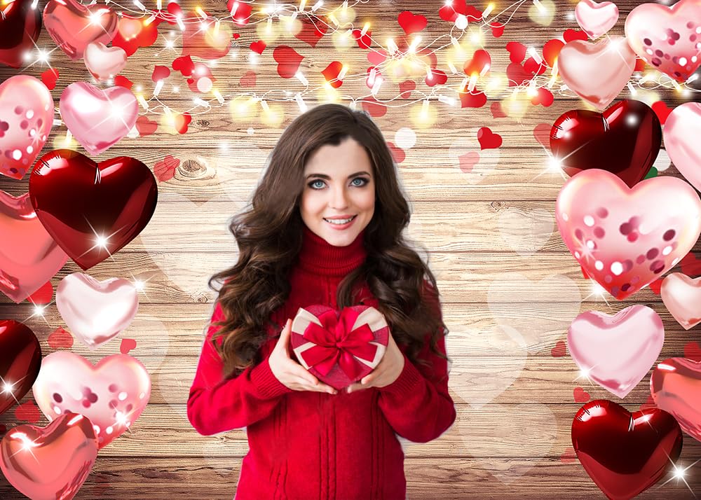 CHAIYA 7x5ft Mother's Day Photography Backdrop - Floral Heart Background For Parties & Events