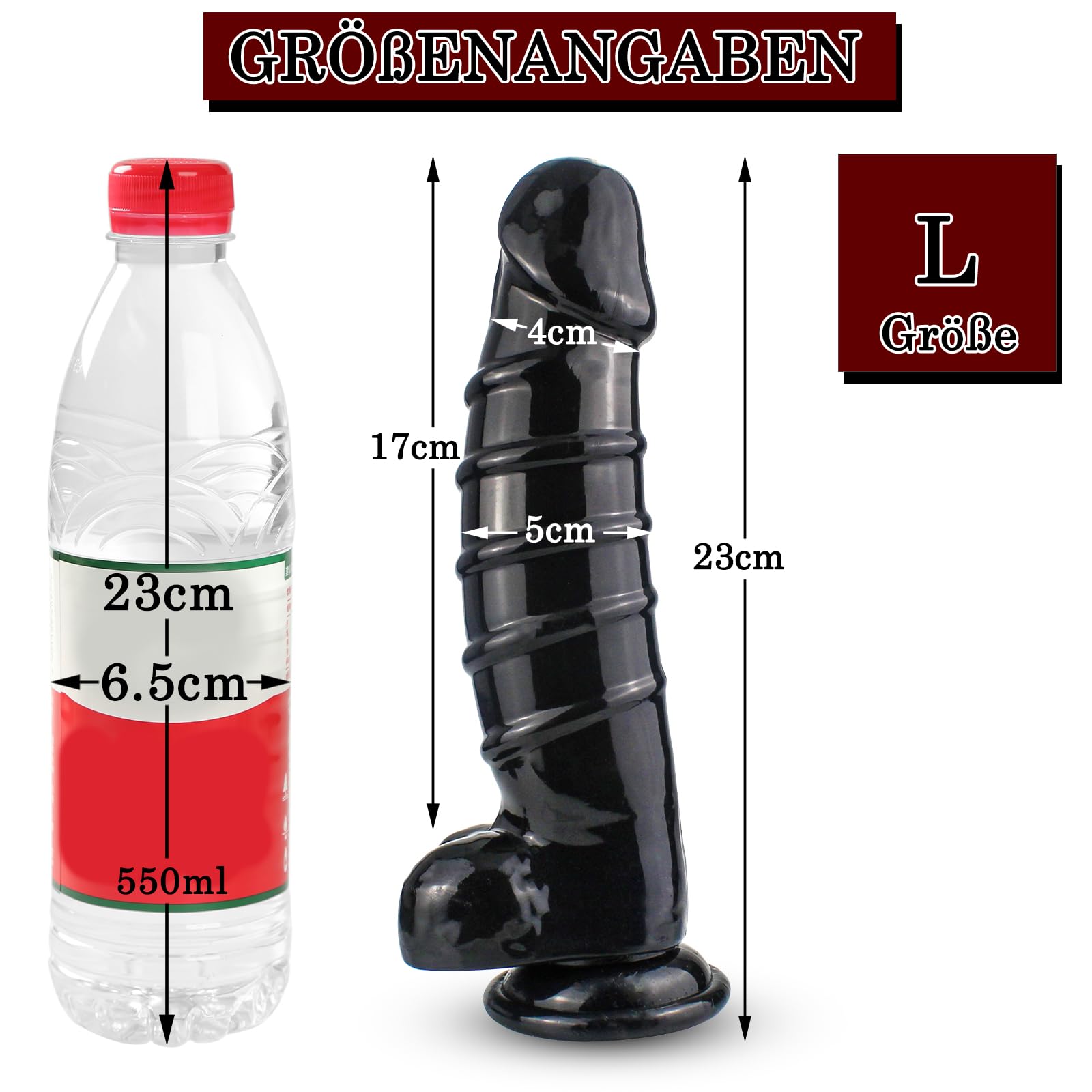 BDSMYEE dildo gigante dildo mostruoso anale con ventosa giocattolo sessuale erotico per donne giocattolo sessuale da solista per donne estremamente duro (L)