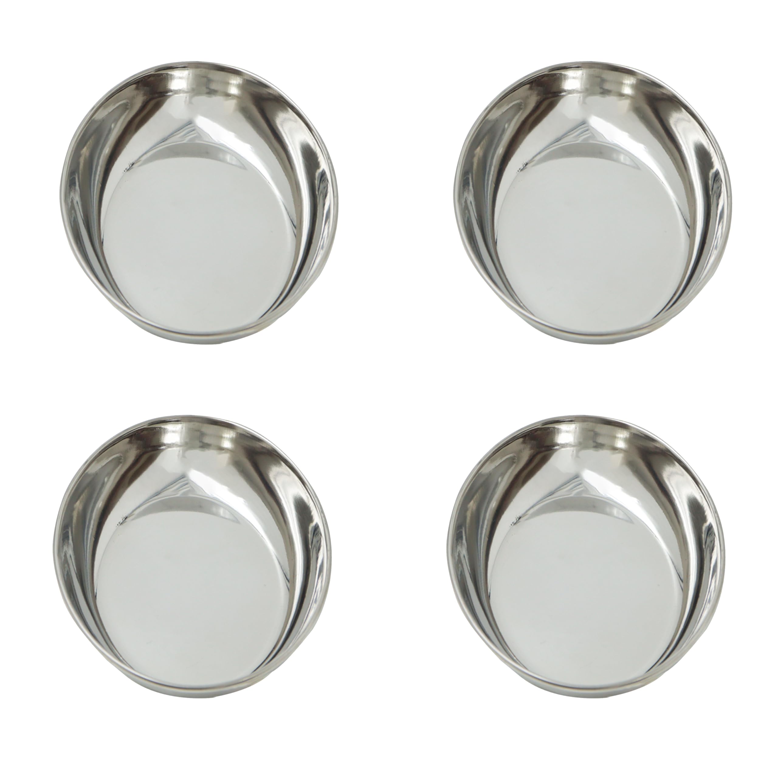 Moongil Stainless Steel Halwa Plates| Quarter Plates | Square Snack Plate |Nasta Plate| Dessert Plate Set| Side Dish |Mirror Finish| BPA Free-Oval (4) 4