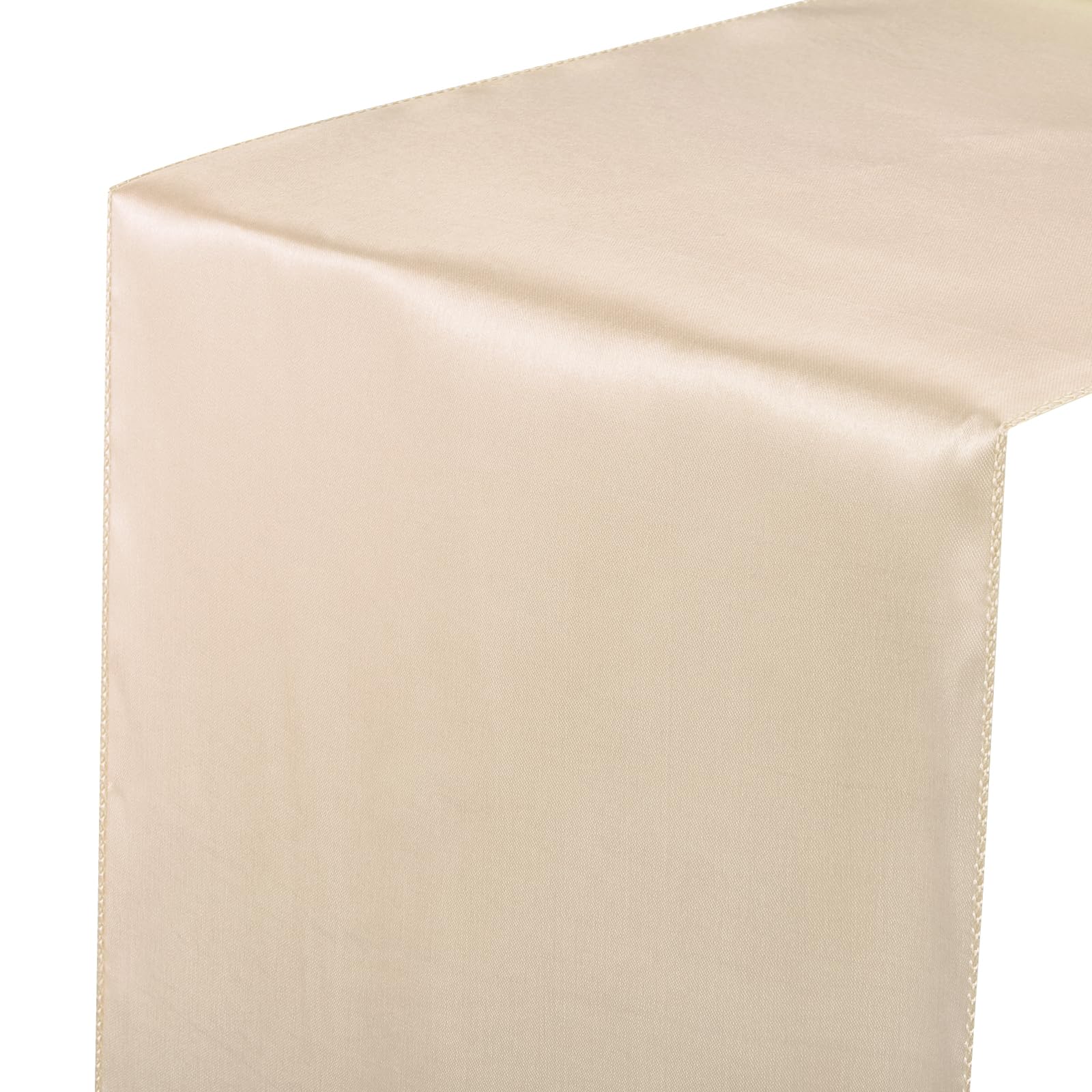 uxcell 10 Pack Satin Table Runner, 12x 108 Inch Smooth Silk Fabric Table Runner for Wedding, Birthday, Banquet, Party, Decoration, Champagne