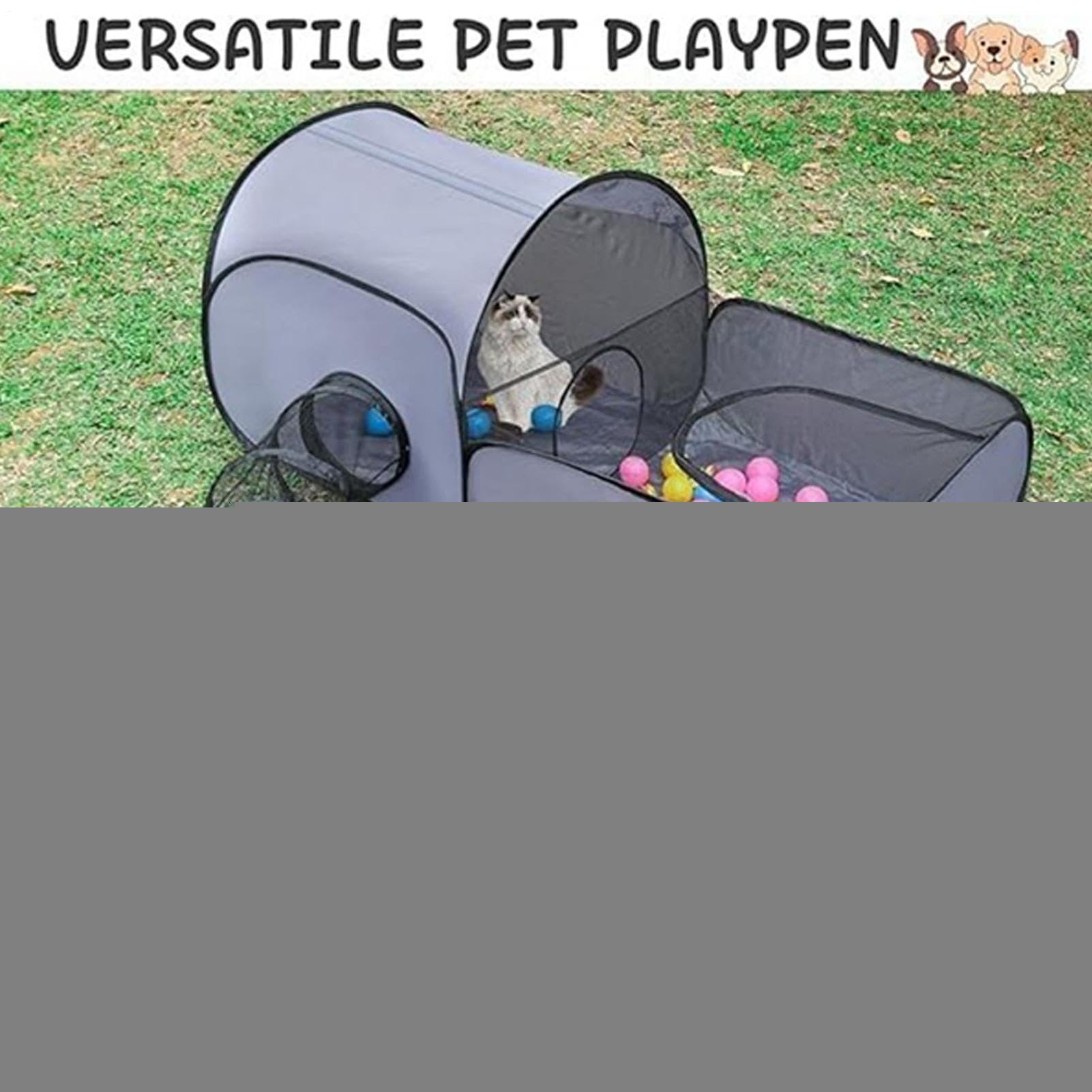 Corralito para Gatos al Aire Libre | Túneles de recinto para Gatos, Corral de Juego para Perros – Túnel Plegable para Ejercicio, Juguetes interactivos para Gatitos y Cachorros, Juegos de Interior y