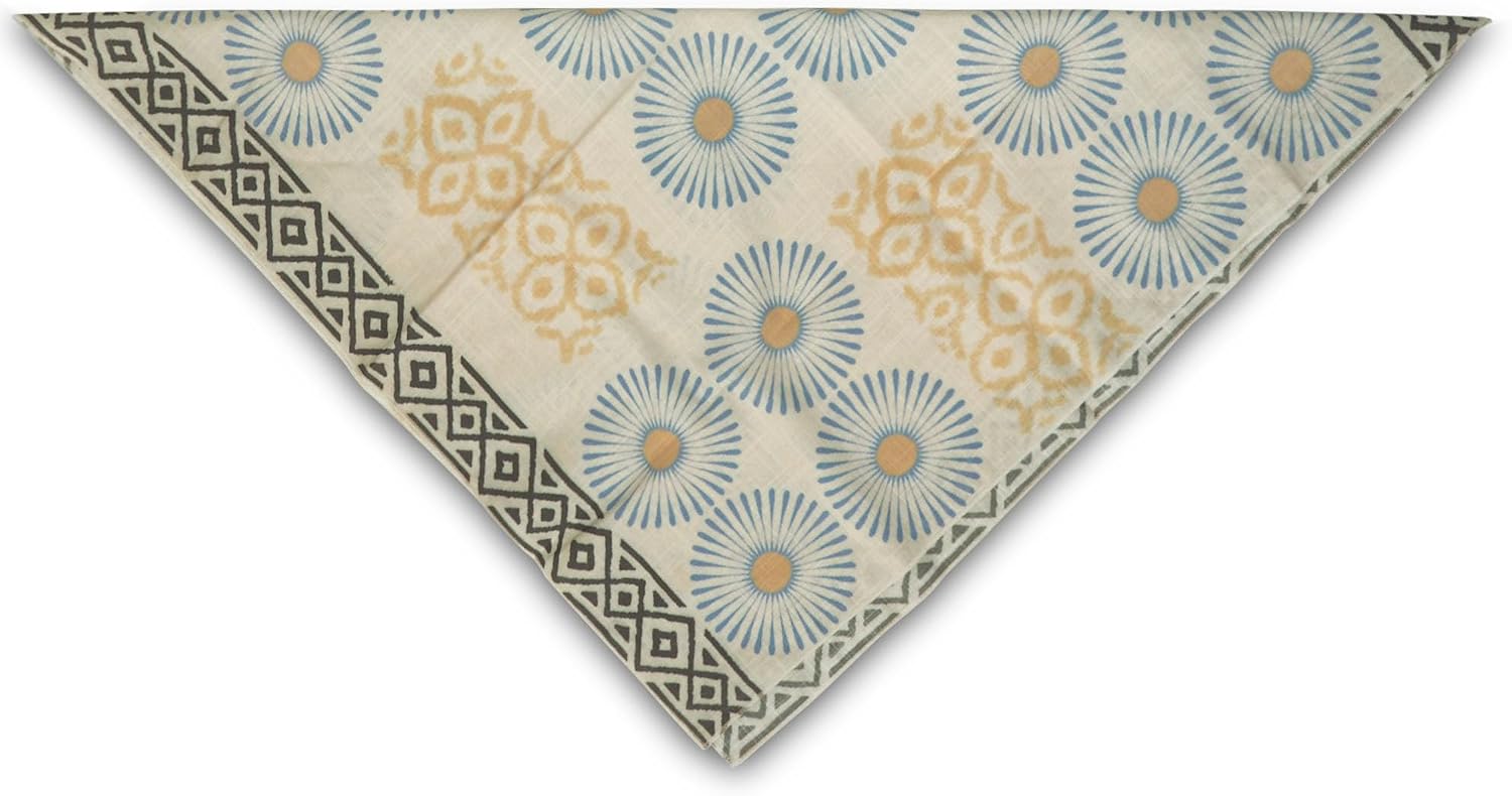 CosInStyle 100% Cotton Large Bandana for Women Retro Floral Headscarf 23.6" Square Hair Scarf Wrap