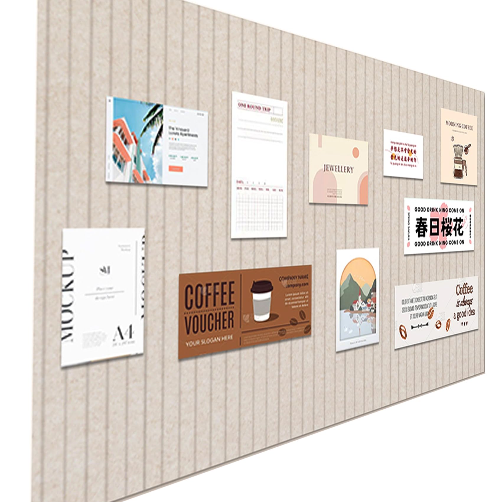 Large Felt Wall Tiles Cork Boards for Office Cubicle, 35"x23.6" Felt Bulletin Board Tiles Pin Board for Walls Home Decor, Noise Reduction Boards