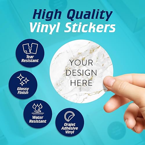 Vista 939 de DayStar Custom Signs & Design - 100 adhesivos de vinilo personalizables, con texto, imagen, diseño y logotipo; adhesivos para logotipo de embalaje