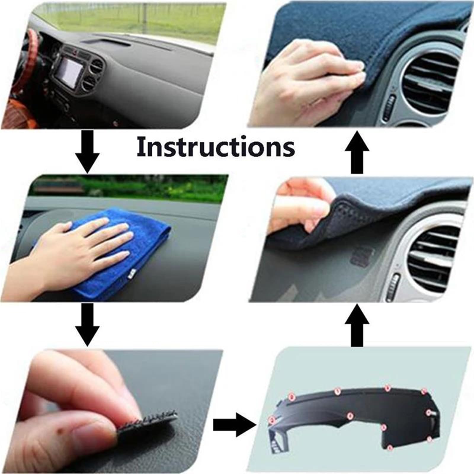 Tappetino Cruscotto Per Hyundai Per Sonata I45 I40 2010 2011 2012 2013 2014 YF Dashmat Copertura Cruscotto Tappetino Parasole Proteggi Tappeto Copertura Cruscotto(Black Edge LHD)