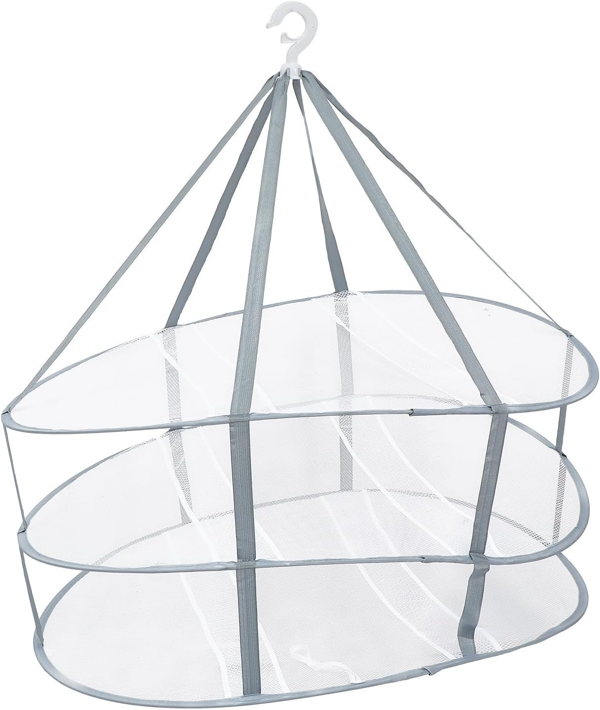 UPKOCH Foldable Hanging Clothes Drying Rack Net for Apartment Balcony