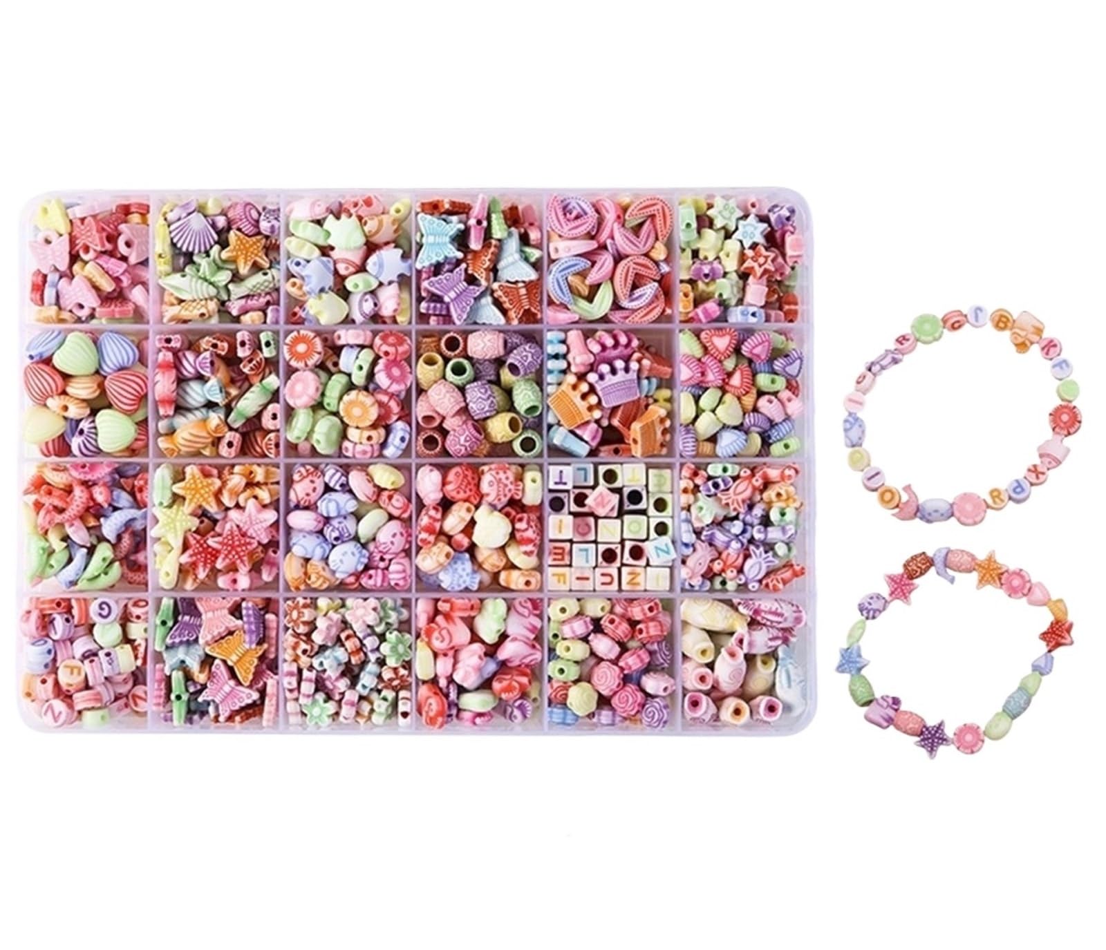QuxetlRyz Craft Beading Kit Handmade Beaded Wear Beads Educational Toys DIY Jewelry Bracelet Necklace Around Set(Color10)