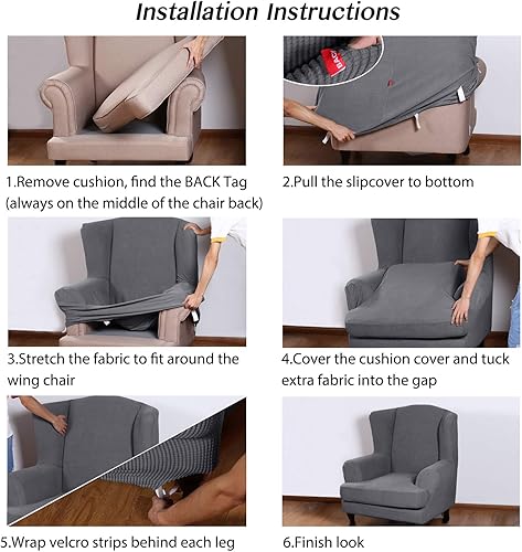 Vista 425 de Turquoize - Funda elástica para sofá de 2 piezas y 3 cojines, funda protectora lavable con elástico en la parte inferior, tela jacquard gruesa