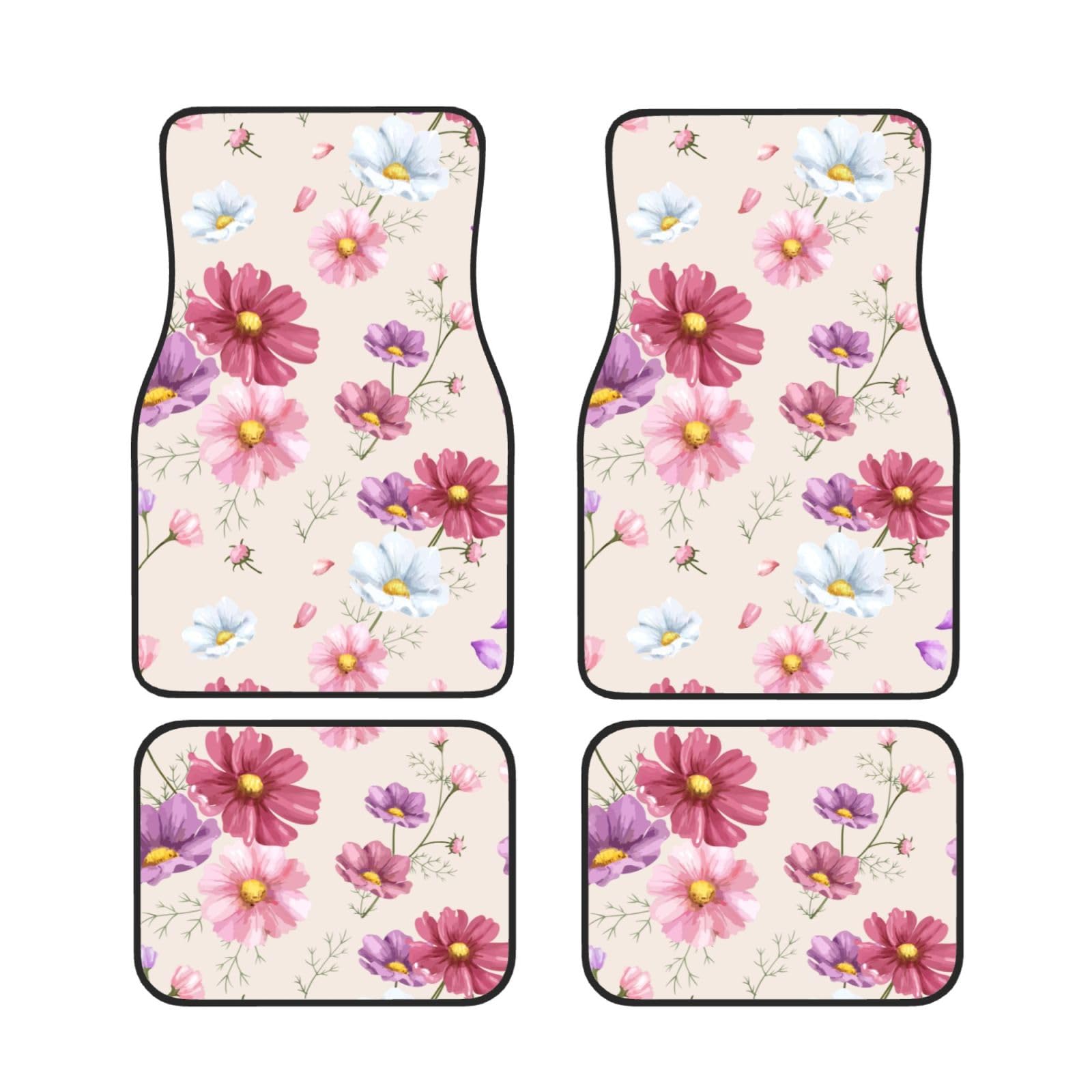 Alfombrillas de coche que transforman tu vehículo con arte floral 7