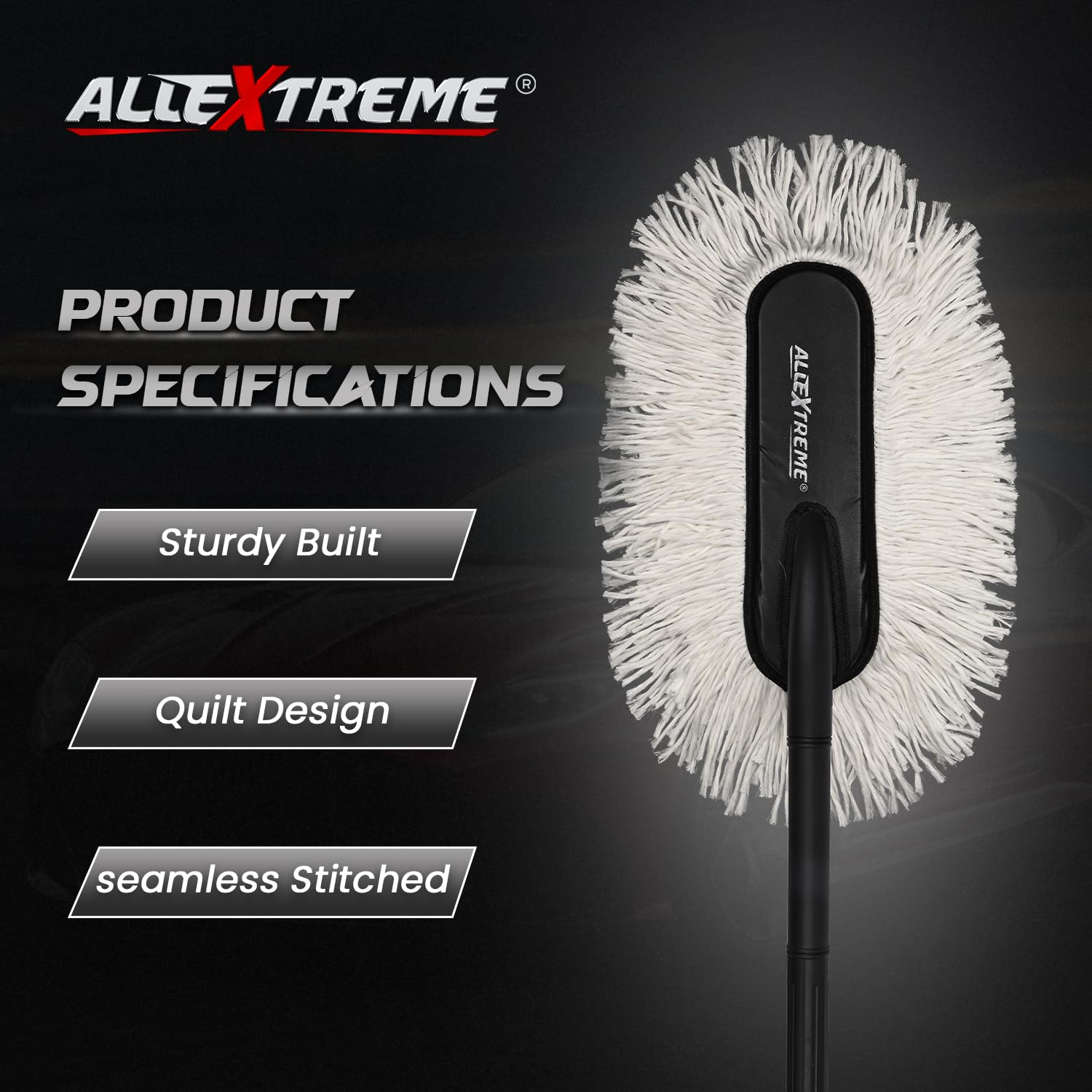 AllExtreme Car Duster with Extendable Long Reach Handle with Wax Microfiber Exterior Cleaning Tool Scratch Free Brush for Wet & Dry Use Polishing Washing Cars Bike Truck Home Office (Pack of 1) - Image 3 thumbnail