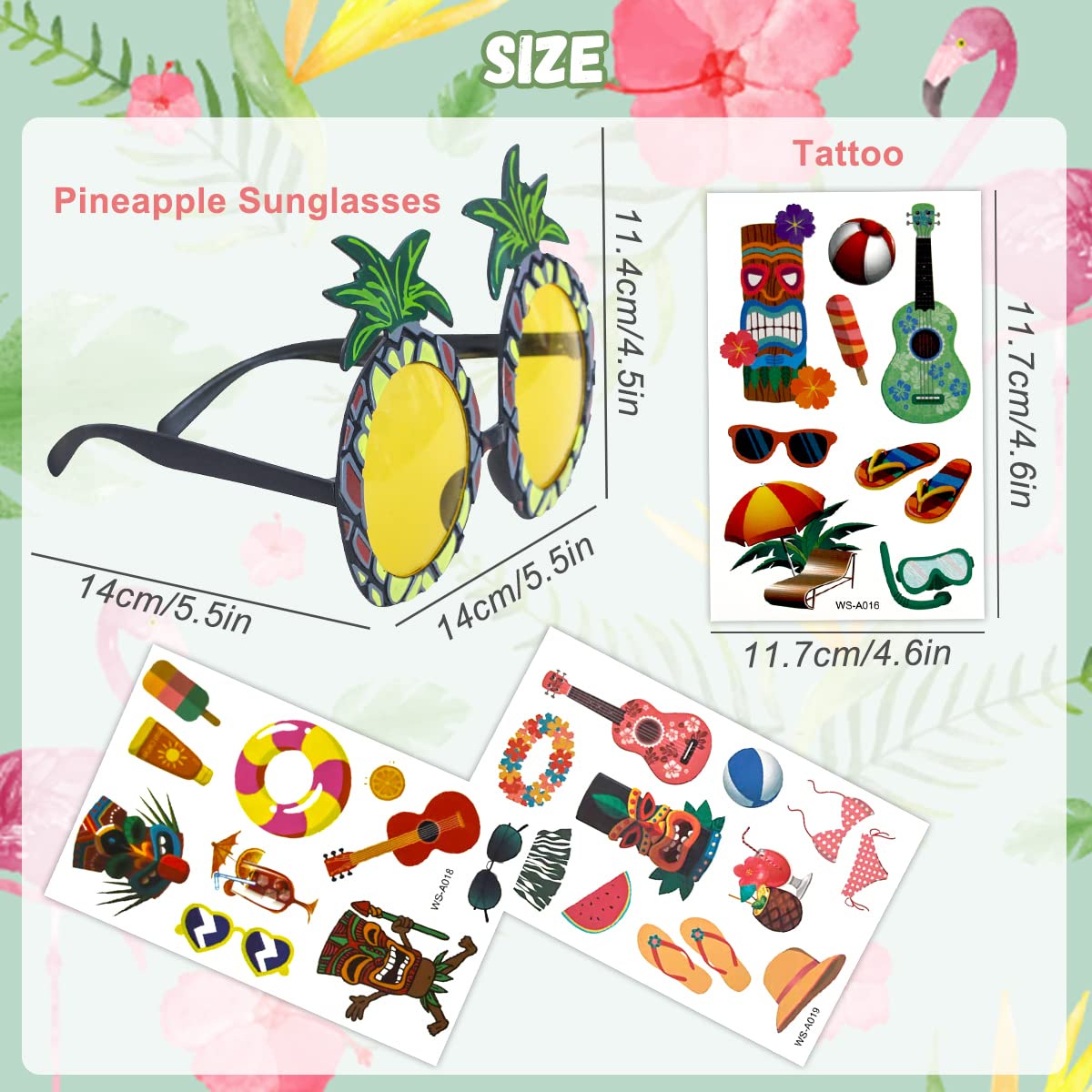 Collares Flores Fiesta Pack De 8 Guirnaldas Hawaianas - Collares De Flores Para Fiestas Tropicales Collares Flores Tropicales