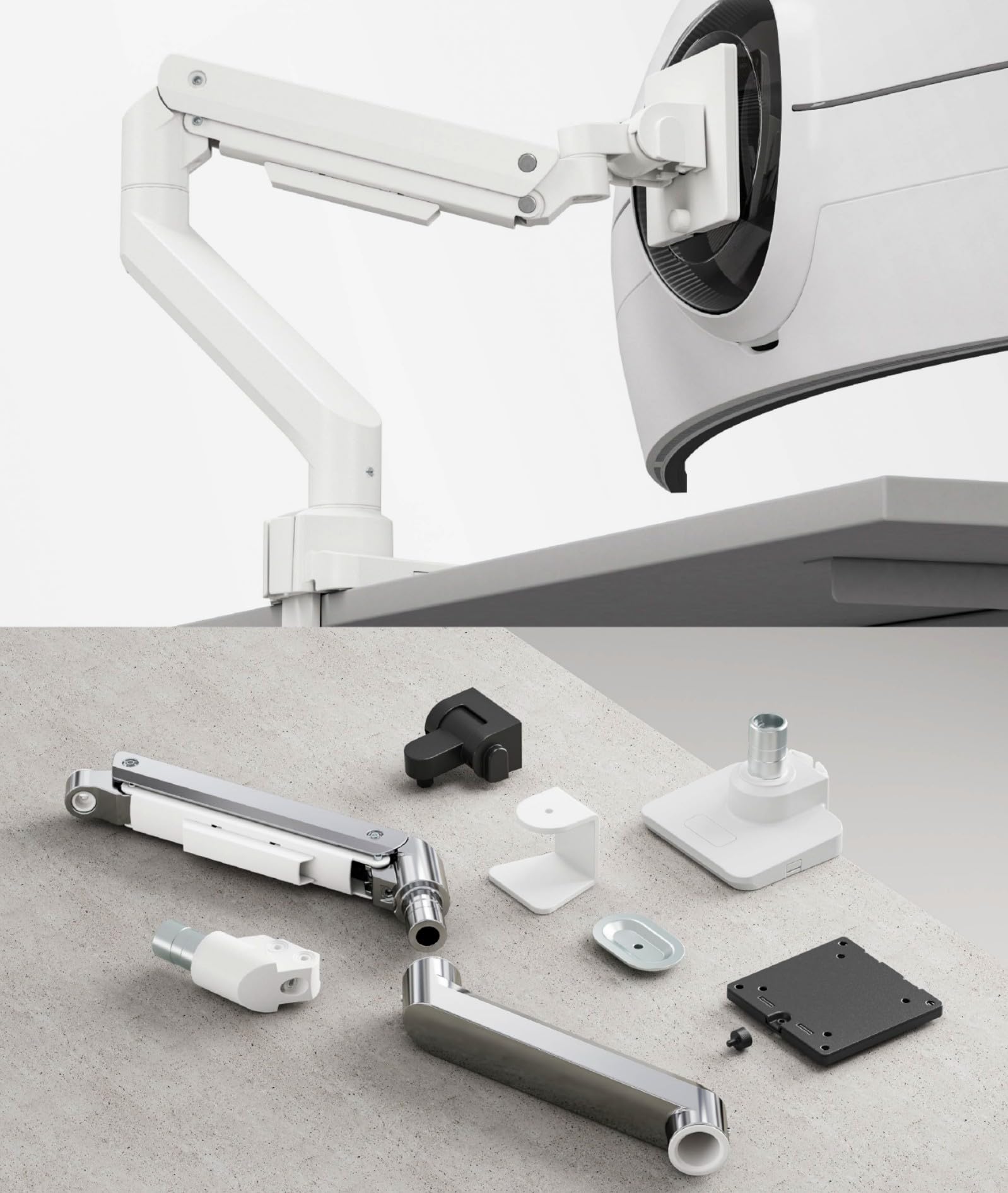 Equip 650181 wytrzymały uchwyt na monitor o przekątnej ekranu od 17 do 49 cali, biały