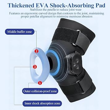 Knee Brace, Adjustable Knee Support, With Bilateral Detachable Aluminum Plates + Angle Adjustment Limiters, Protects Meniscus Tears, Supports Joints XXL