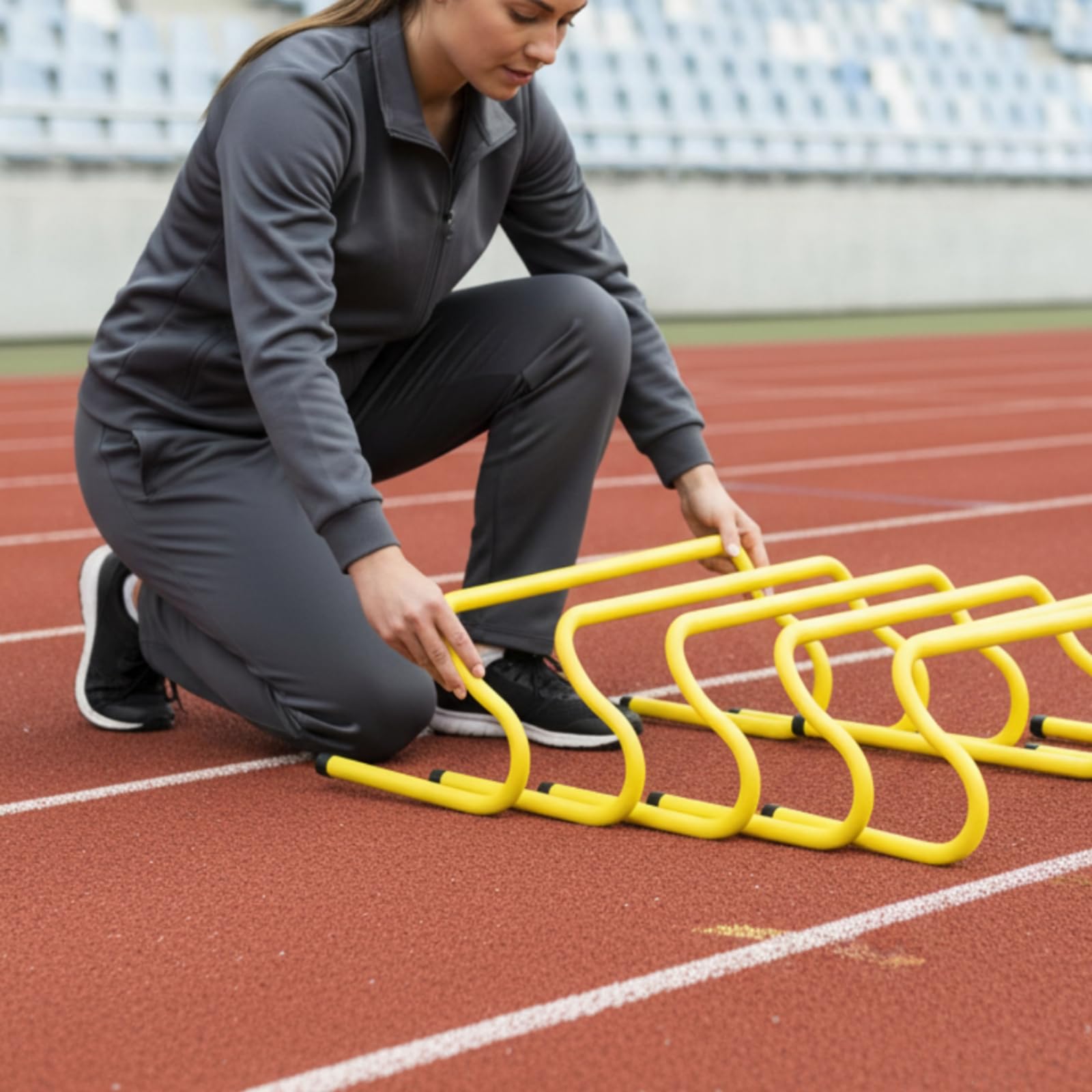 Qianly Valla Deportiva Entrenamiento Desmontable Plástico PP Grueso Obstáculo de Destreza Ajustable Resistente Valla Deportiva Entrenamiento para Atletismo