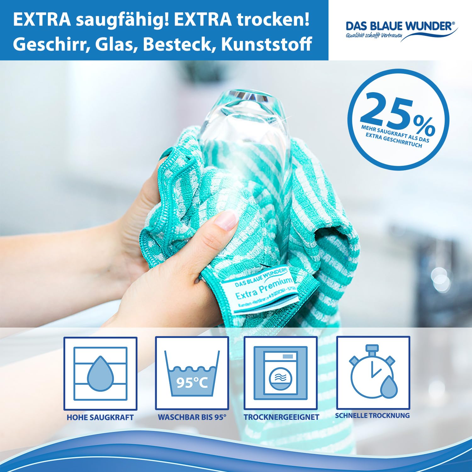 Das blaue Wunder Extra Premium Geschirrtuch Set 40x60 (8)