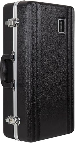 Miniatura 45 de Crossrock Funda para saxofón tenor ABS – Textura de diamante azul contorneado, interior de terciopelo azul profundo, bolsillo para accesorios