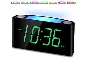 7.5'' Digital Clock for Bedroom with Night Light, Phone Charger, and Dimmer