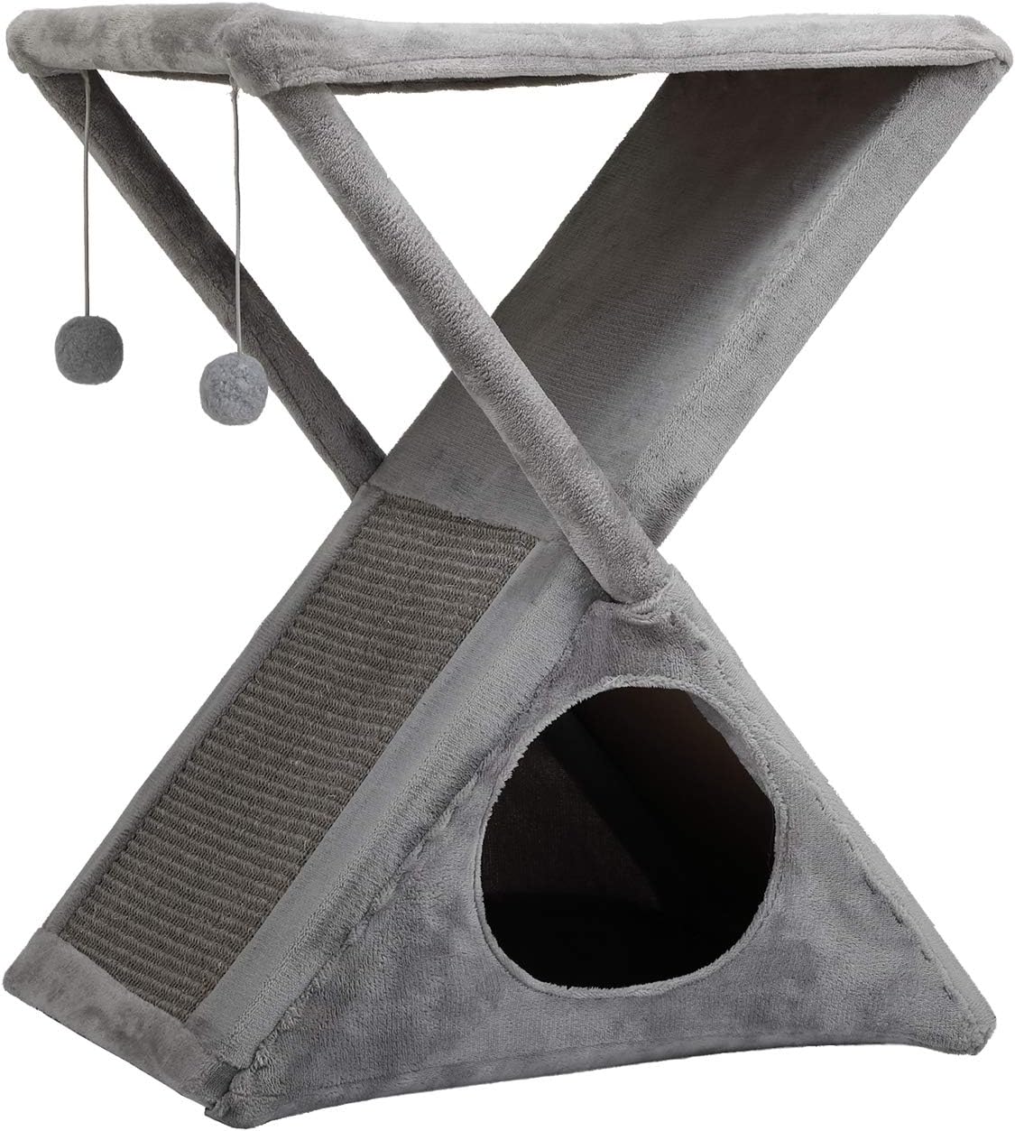 Sardoxx Foldable XShaped Cat Tower Tree, Cat Climbing