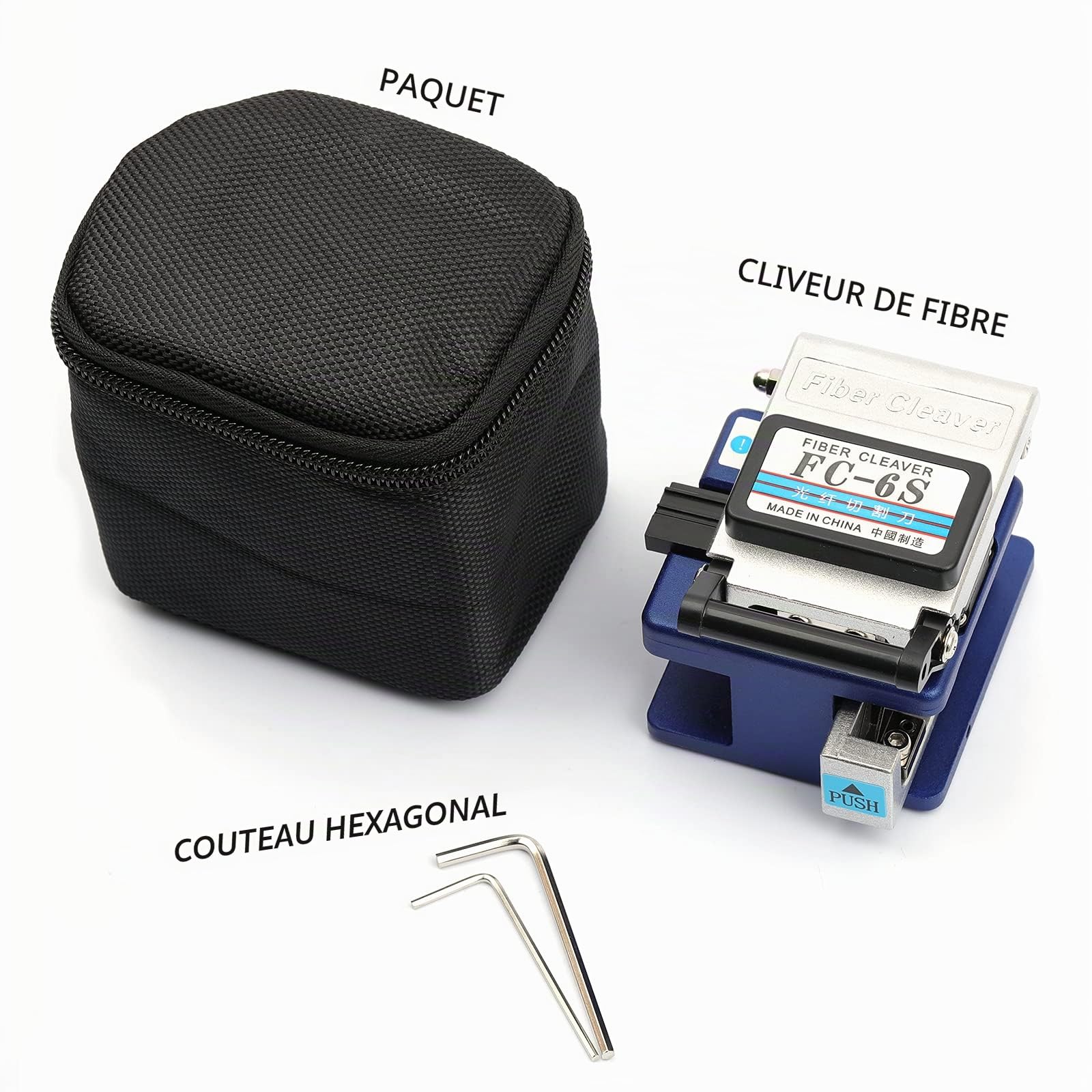 Cliveuse fibre optique FC-6S pour Sumitomo – avec 36000 coupes et revêtement, diamètre : 250 um – 900 um, lames 12 positions, matériel fibre utilisé en FTTH.