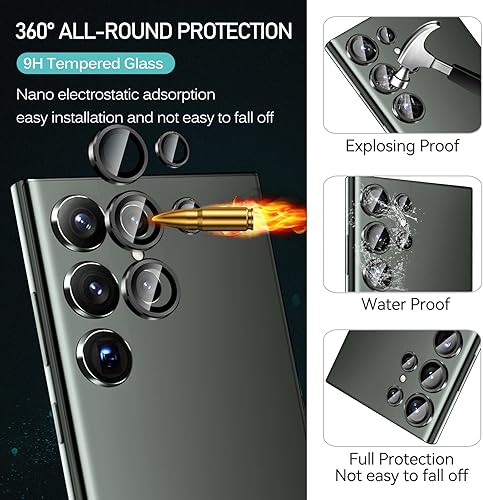 Miniatura 6 de ivoler Paquete de 21 Protector de pantalla para Samsung Galaxy S23 Ultra de 68 pulgadas 5G 2 unidades con 1 unidad Protector de lente de cámara TPU