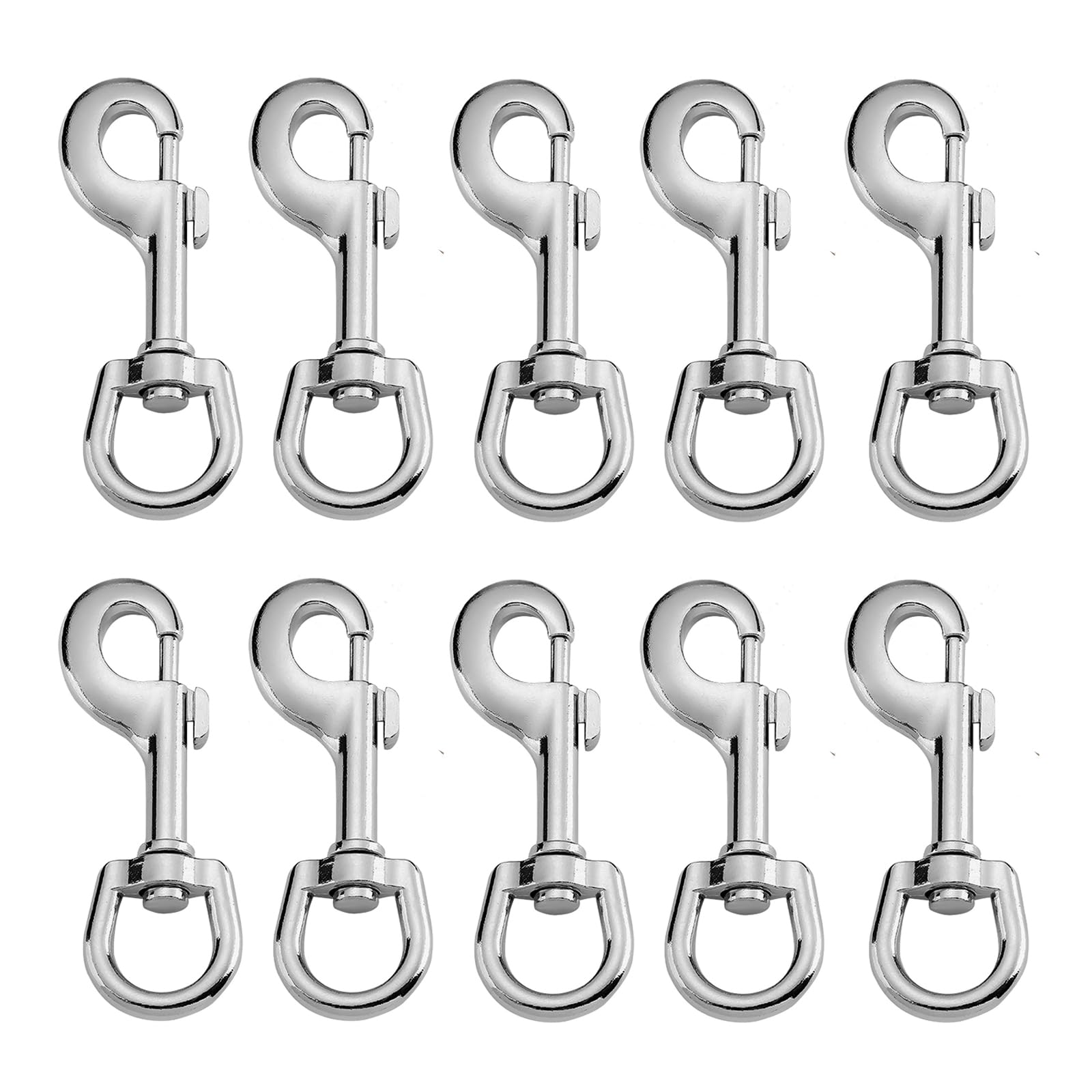 10 Pcs Duty Swivel Snap Hooks – Zinc Alloy Lobster Claw Clips for Dog Leads, Collars, Bags & DIY Crafts – Rustproof 360° Rotating Carabiner Clasps for Pet Leashes & Outdoor Gear