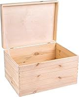 Vista 32 de Caja de almacenamiento grande de madera blanca con tapa con bisagras 30 x 20 x 14 cm (+-1.27 cm) Caja de regalo para herramientas, juguetes